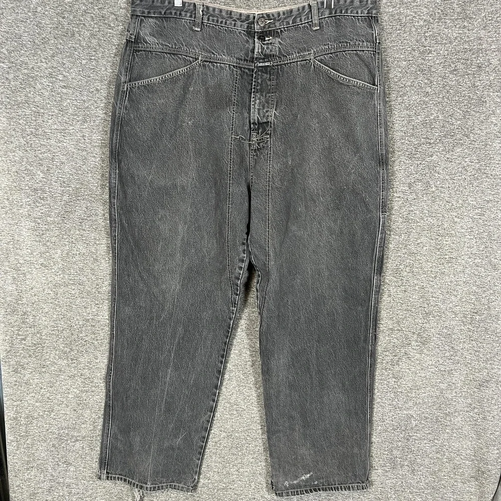 Vintage Marithe‎ Francois Girbaud Jeans Mens 40x31 Gray Baggy Wide Leg Carpenter